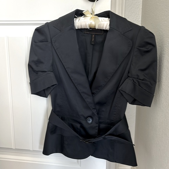 BCBGMaxAzria Jackets & Blazers - BCBG Max Azria Navy Short Sleeve Belted Blazer